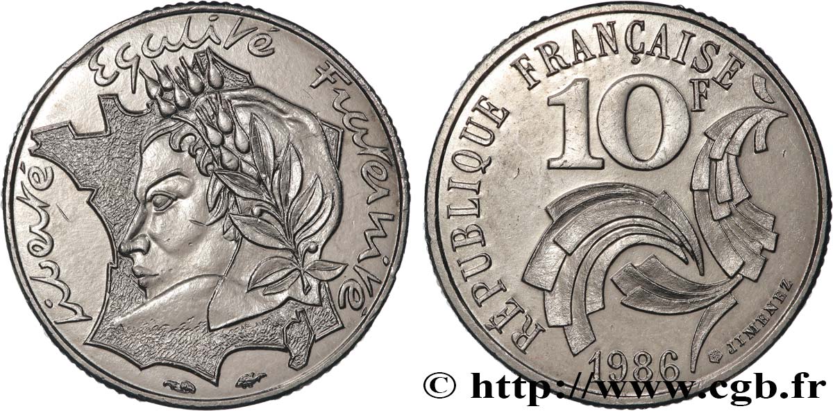 10 francs Jimenez 1986  F.373/2 MS 