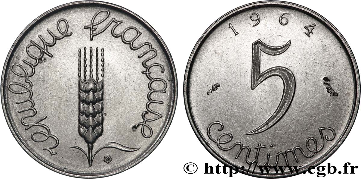 5 centimes Épi 1964  F.124/6 SPL+ 