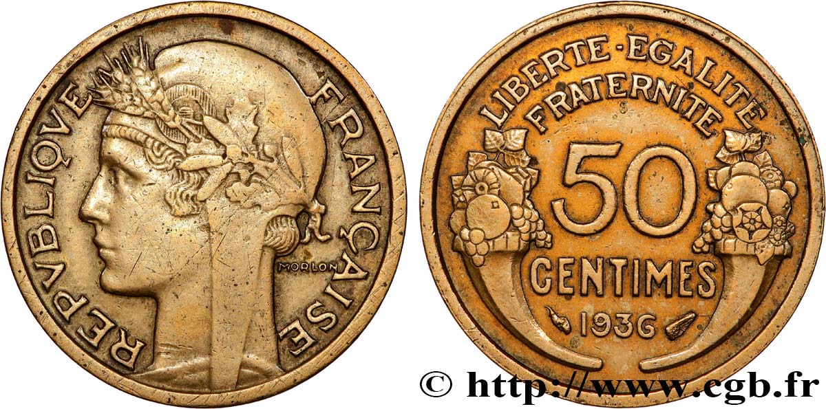 50 centimes Morlon 1936  F.192/12 VF 