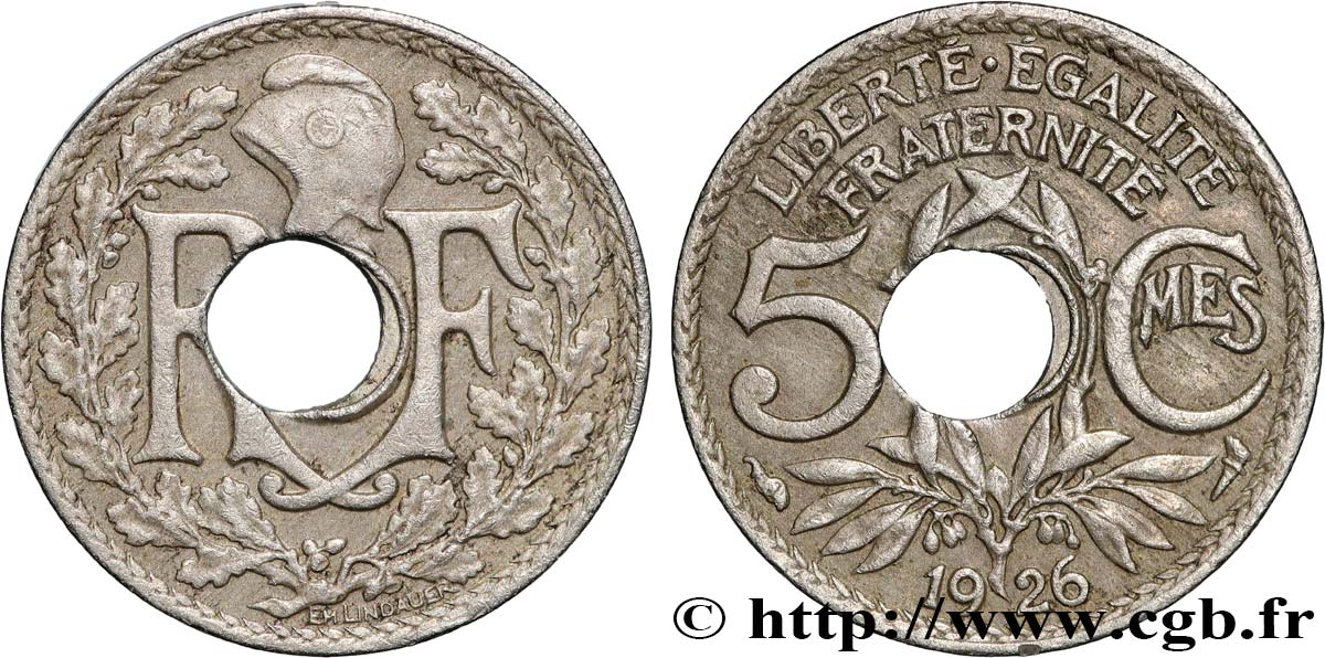 5 centimes Lindauer, petit module 1926  F.122/11 TTB50 