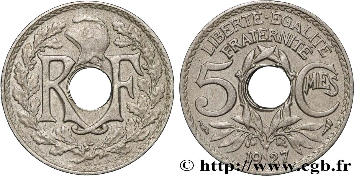 5 centimes Lindauer, petit module 1927 Paris F.122/12 MBC+ 