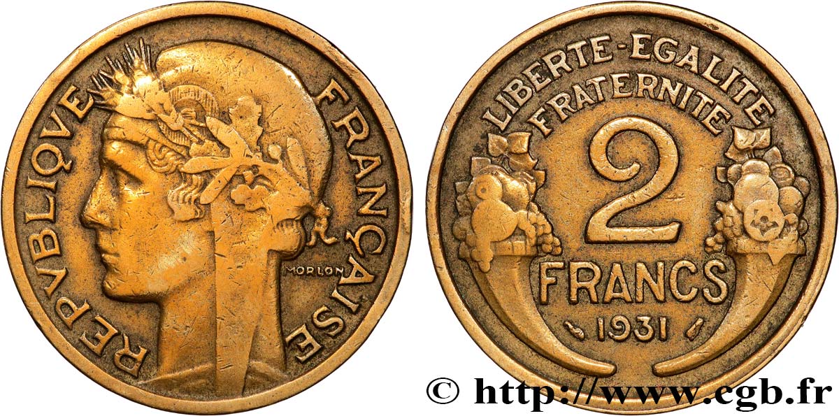 2 francs Morlon 1931  F.268/2 VF 