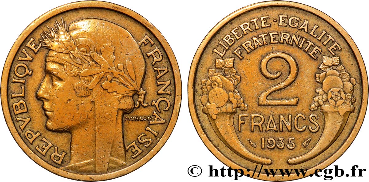 2 francs Morlon 1935  F.268/8 VF 