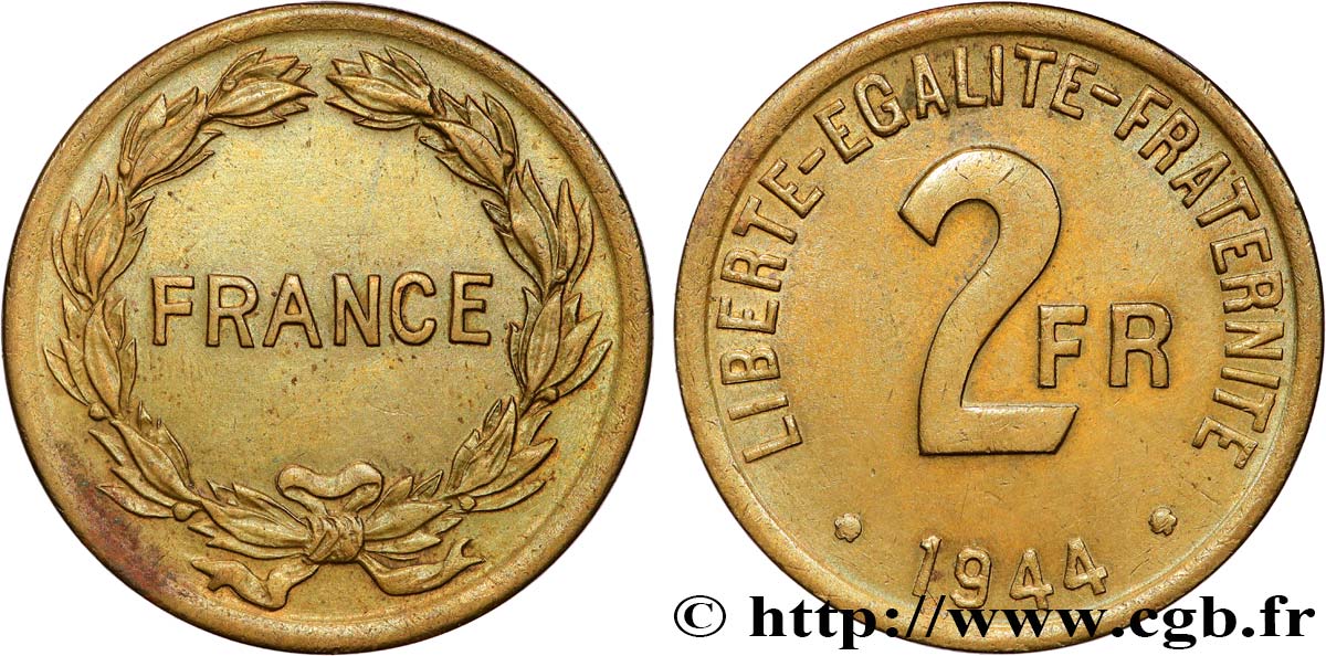 2 francs France 1944  F.271/1 BB 