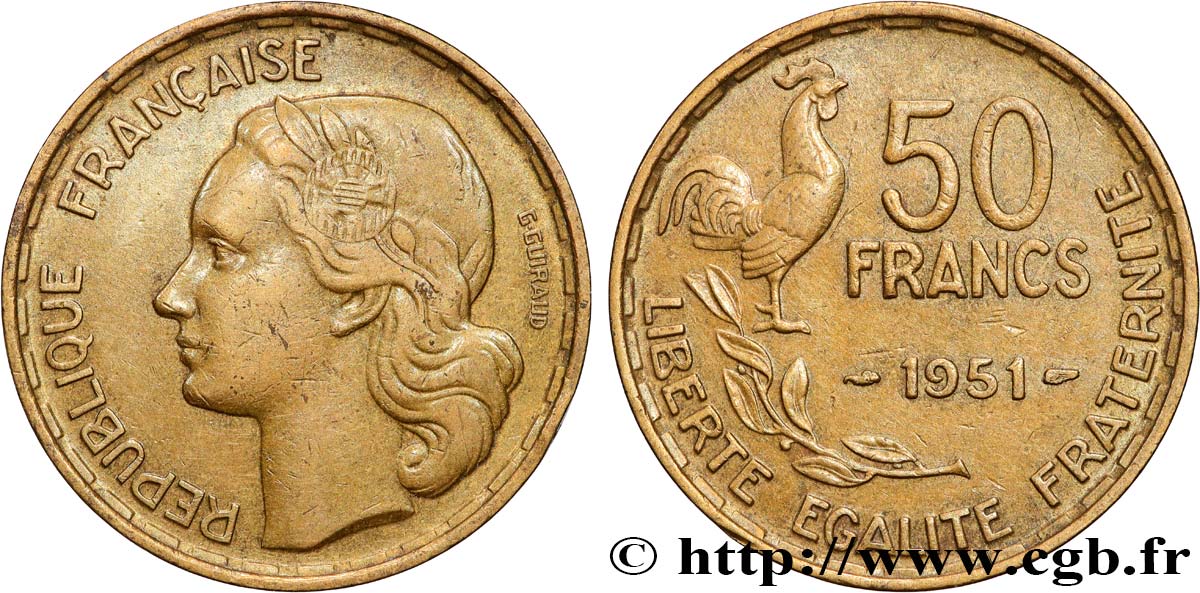 50 francs Guiraud 1951  F.425/5 TTB 