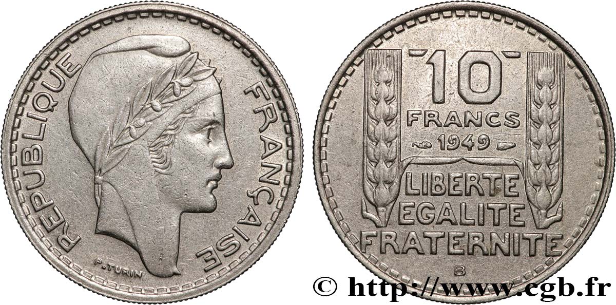 10 francs Turin, petite tête 1949 Beaumont-Le-Roger F.362/7 MBC 