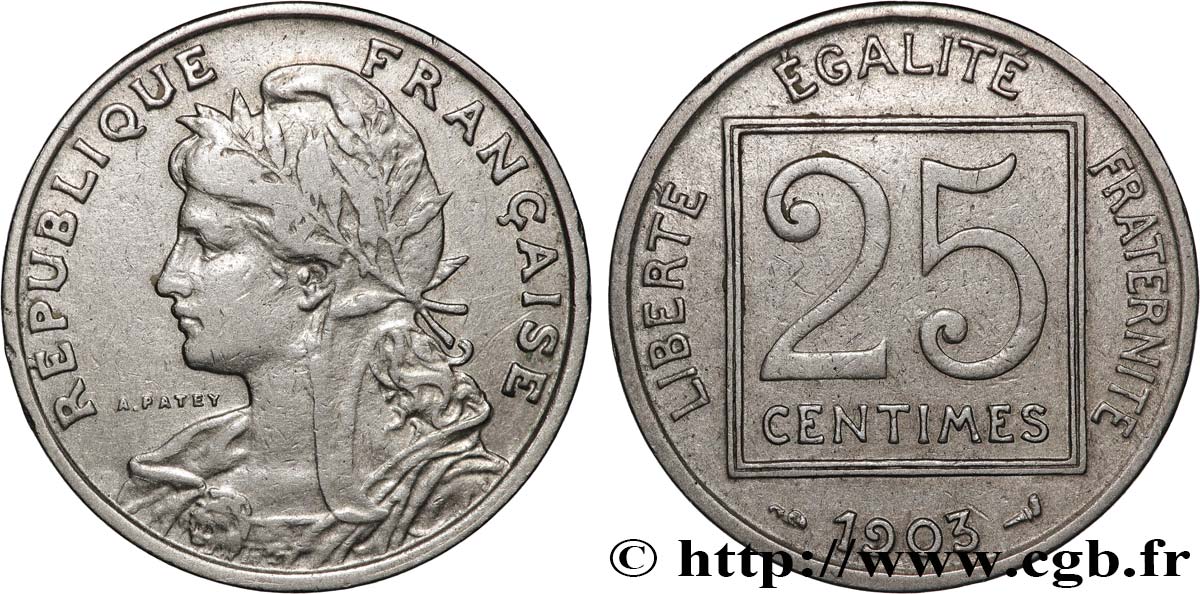 25 centimes Patey, 1er type 1903  F.168/3 S 