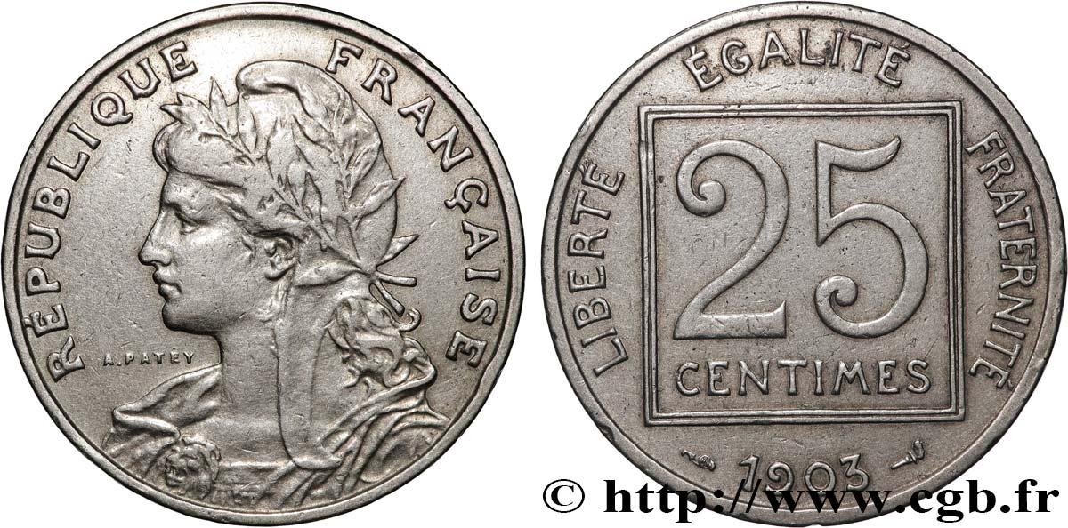 25 centimes Patey, 1er type 1903  F.168/3 VF 