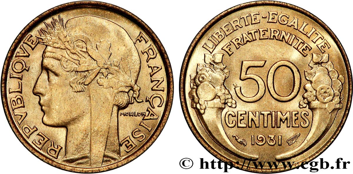 50 centimes Morlon 1931  F.192/3 MS66 