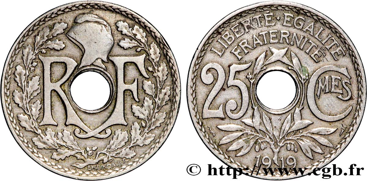 25 centimes Lindauer 1919  F.171/3 VF 