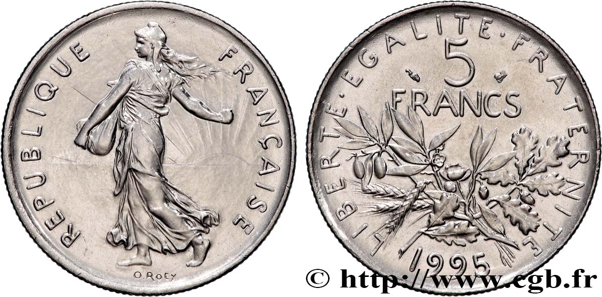 5 francs Semeuse, nickel 1995 Pessac F.341/31 SUP+ 