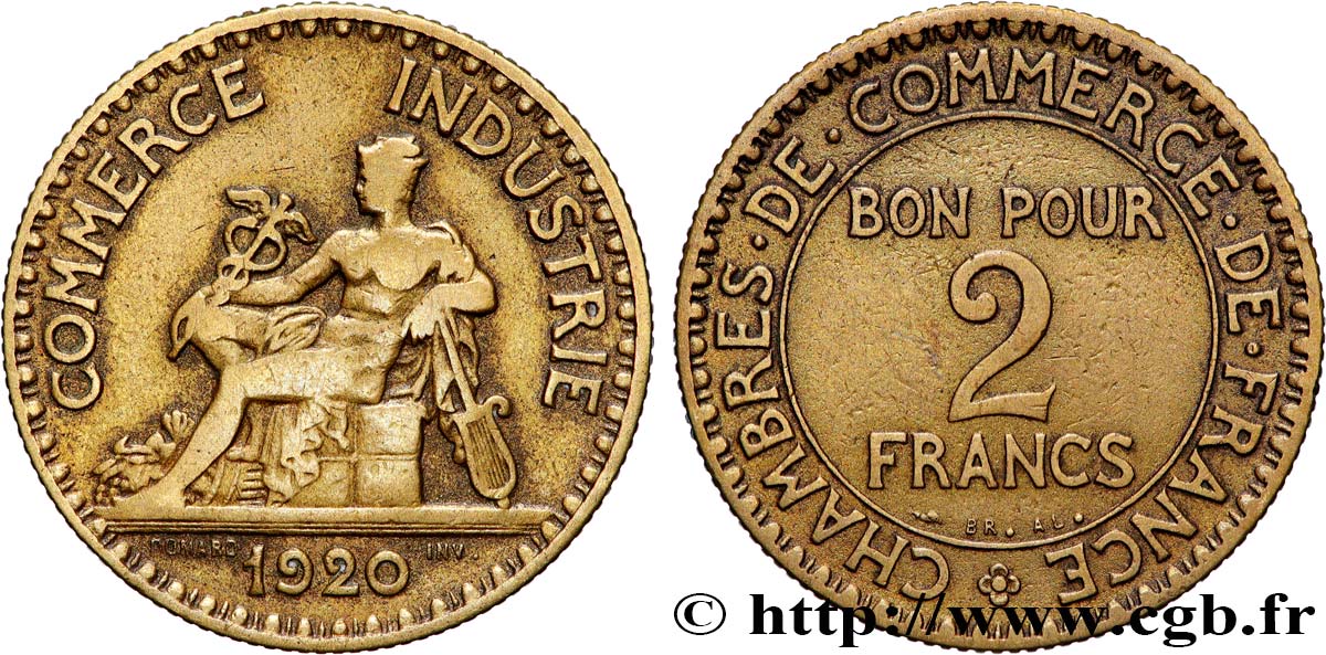 2 francs Chambres de Commerce 1920  F.267/2 VG 