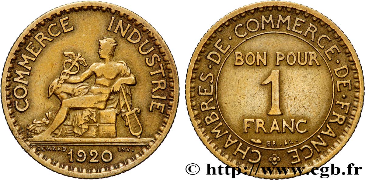 1 franc Chambres de Commerce 1920 Paris F.218/2 BC 