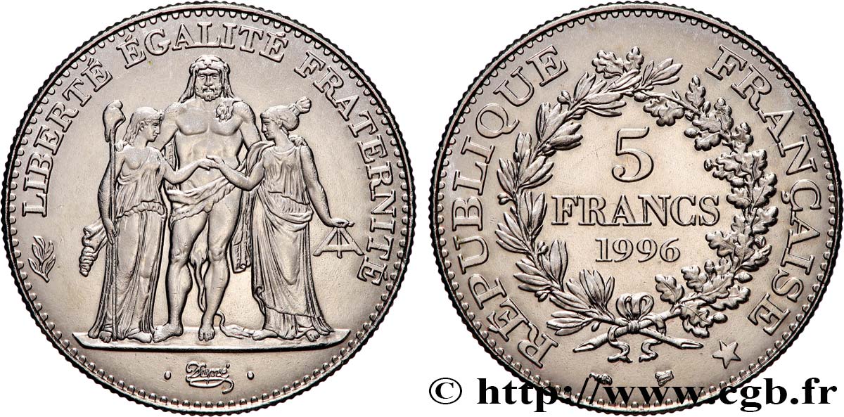 5 francs Hercule de Dupré 1996  F.346/2 SUP 