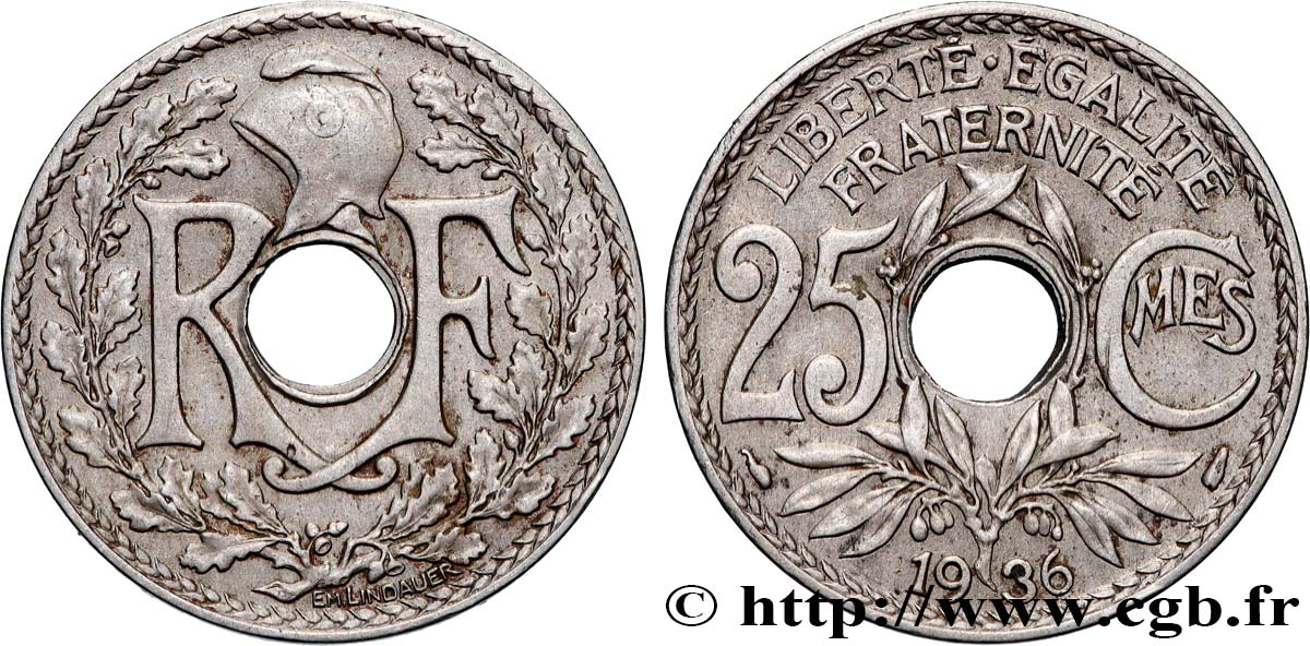 25 centimes Lindauer 1936  F.171/19 BB 