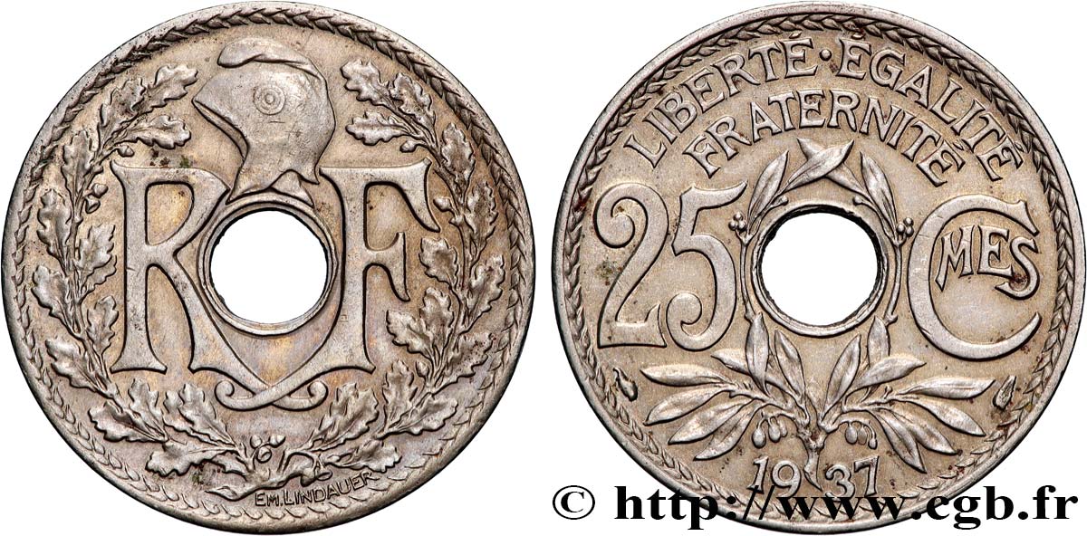 25 centimes Lindauer 1937  F.171/20 EBC 