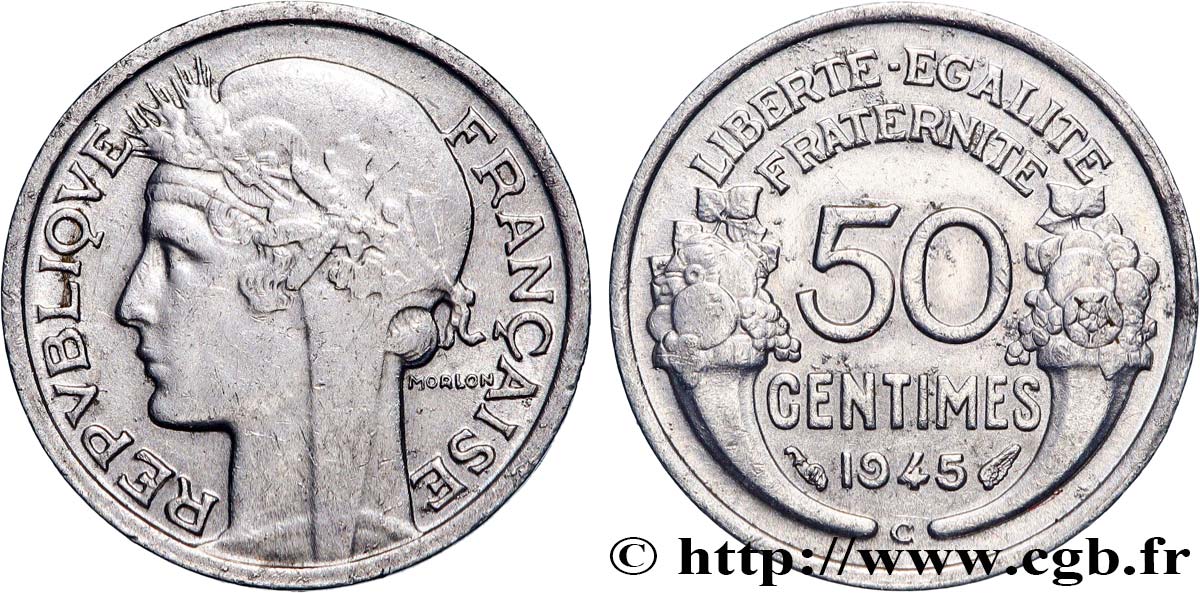 50 centimes Morlon, légère 1945 Castelsarrasin F.194/7 MBC 