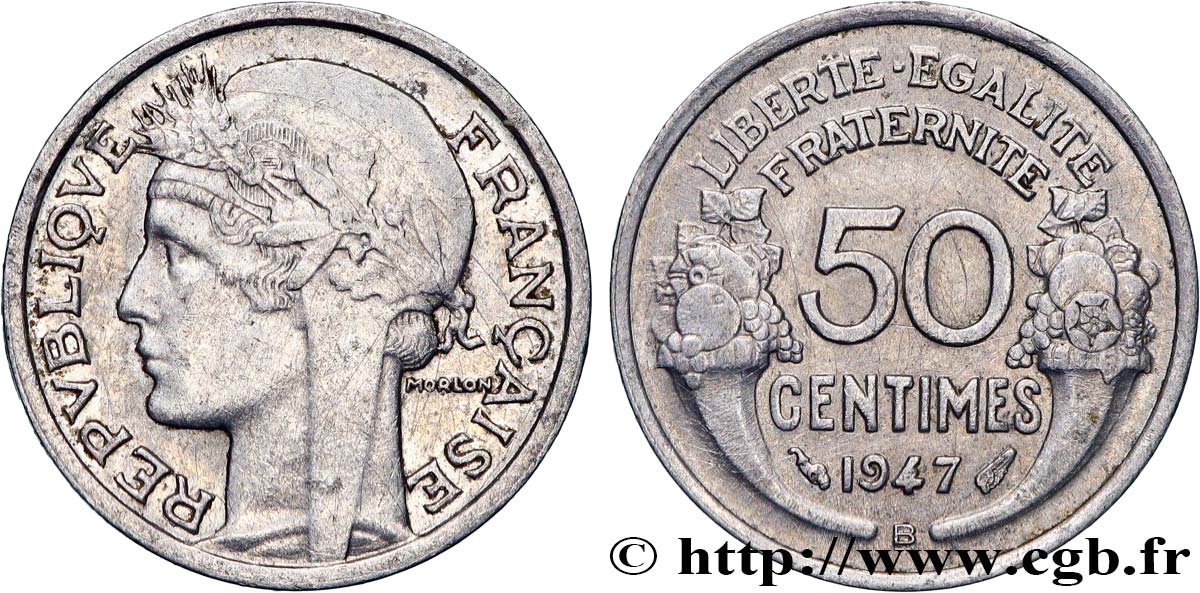 50 centimes Morlon, légère 1947 Beaumont-le-Roger F.194/11 SUP 