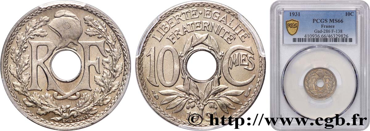 10 centimes Lindauer 1931  F.138/18 FDC66 PCGS