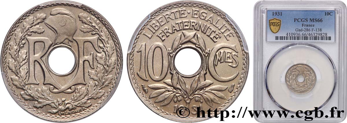 10 centimes Lindauer 1931  F.138/18 ST66 PCGS