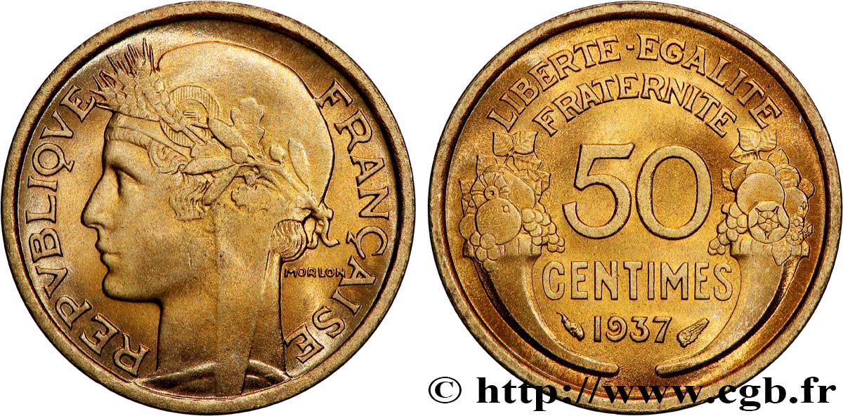 50 centimes Morlon 1937  F.192/13 FDC66 