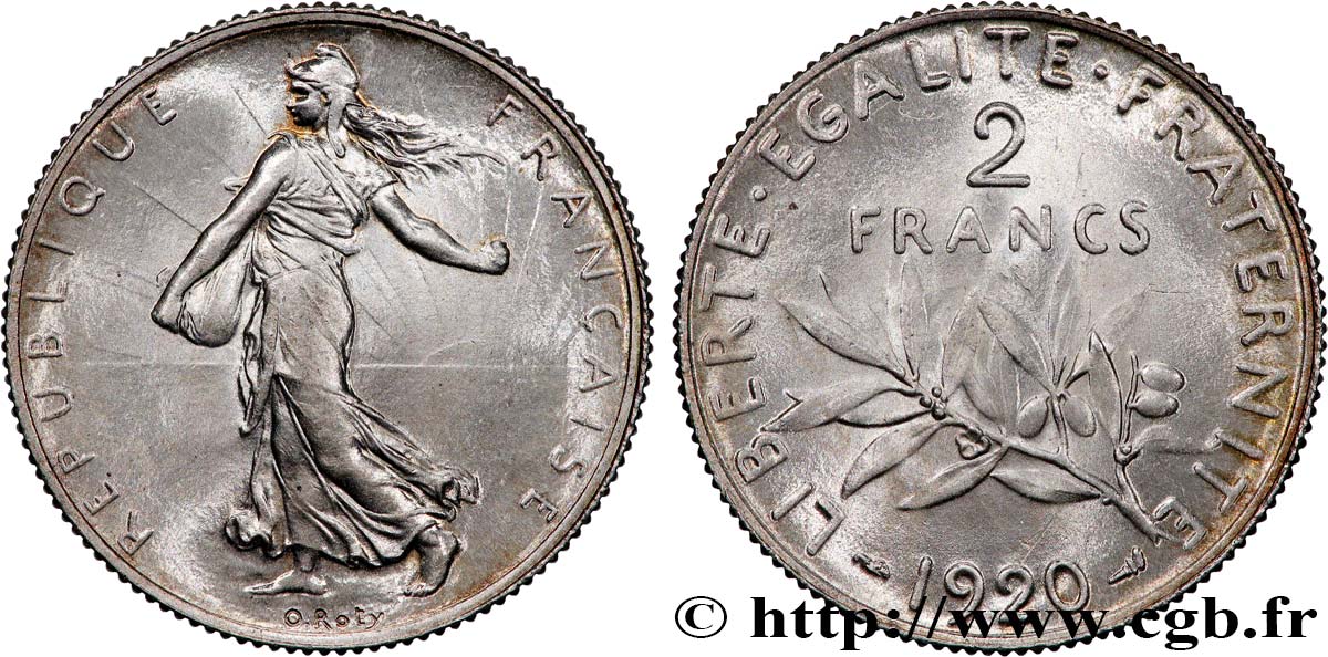 2 francs Semeuse 1920  F.266/22 MS64 