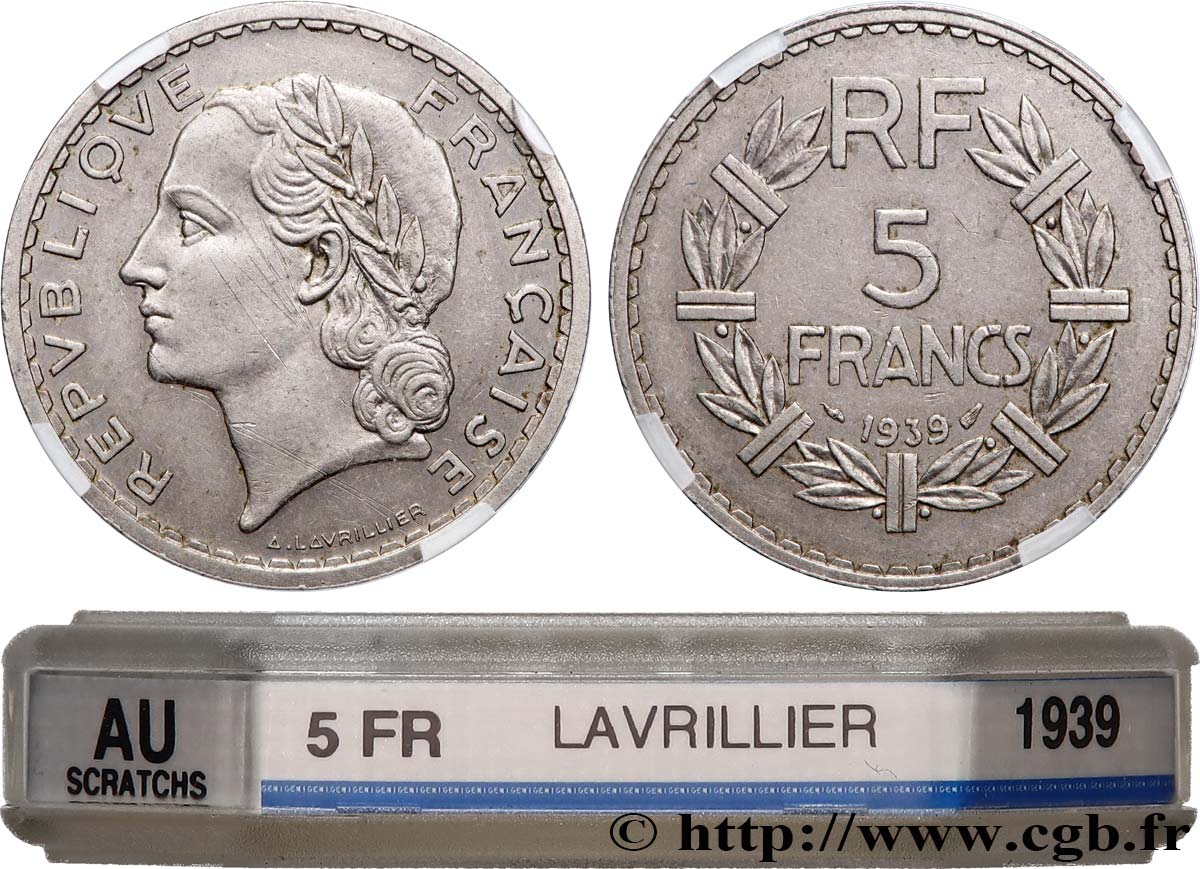 5 francs Lavrillier, nickel 1939  F.336/8 TTB+ GENI