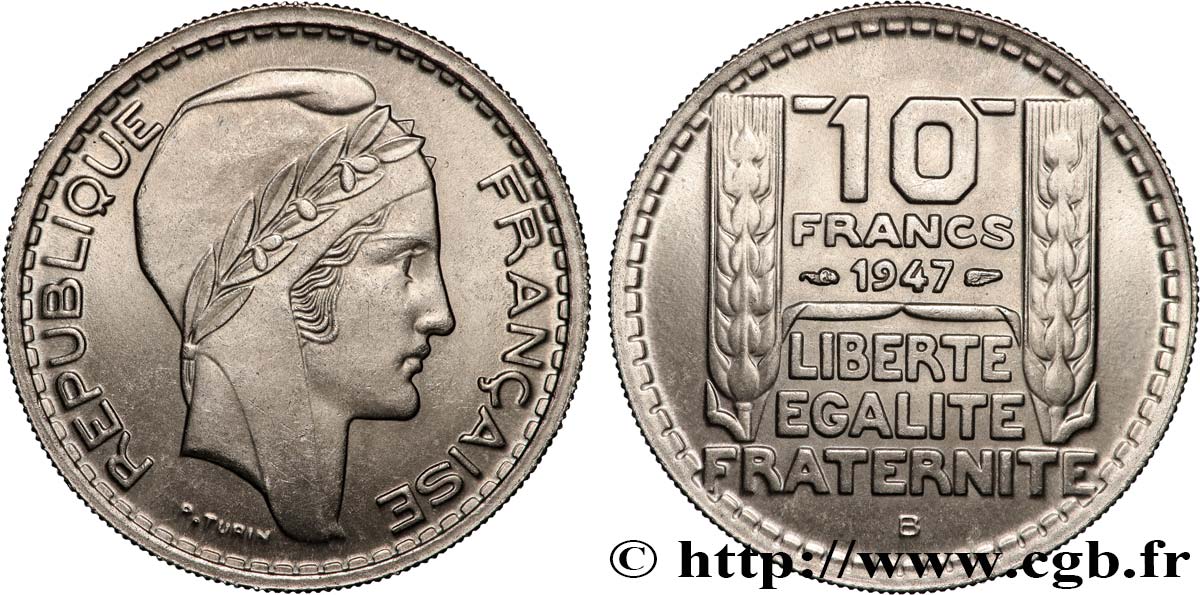 10 francs Turin, petite tête 1947 Beaumont-Le-Roger F.362/2 EBC62 