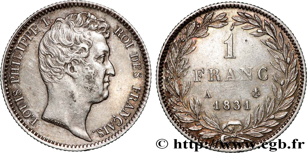 1 franc Louis-Philippe, tête nue 1831 Paris F.209/1 AU 