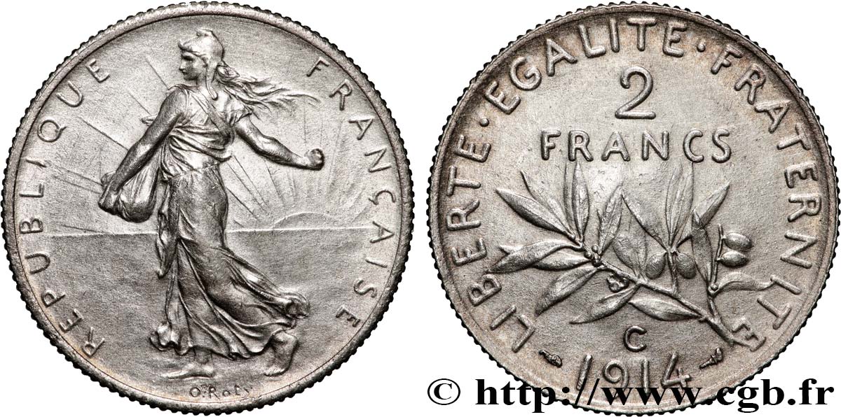 2 francs Semeuse 1914 Castelsarrasin F.266/16 MS 