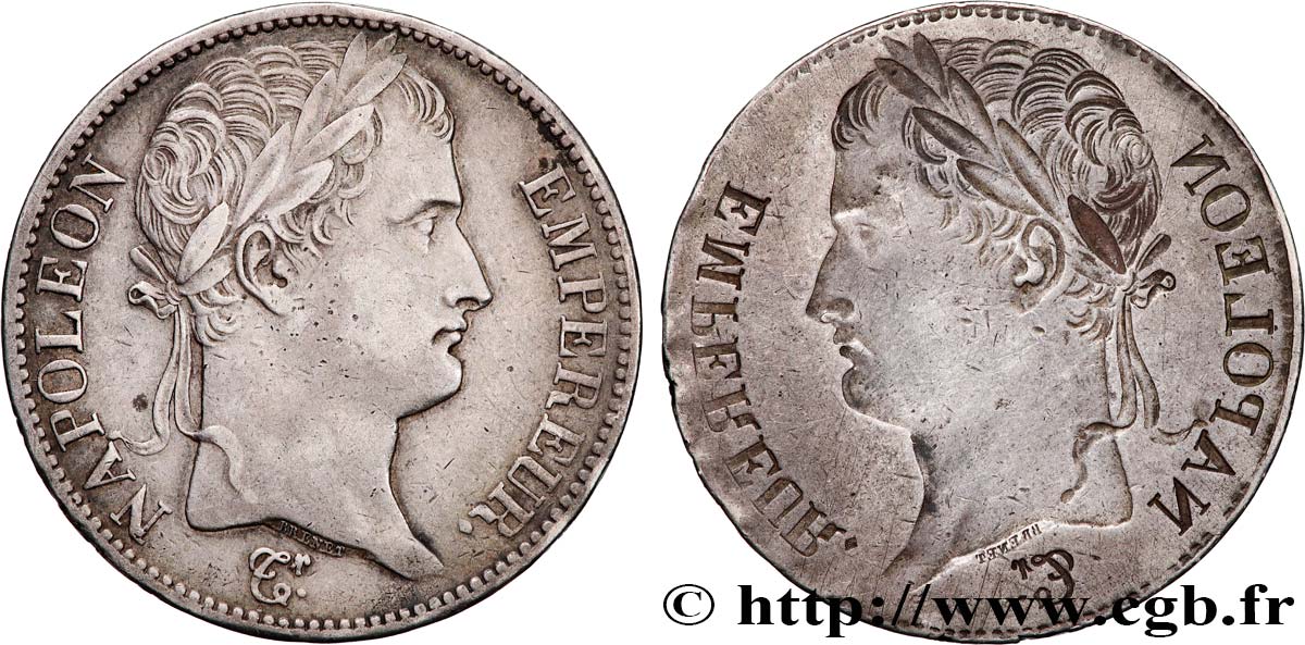 5 francs Napoléon Empereur en frappe INCUSE n.d. s.l. F.306/- SS 