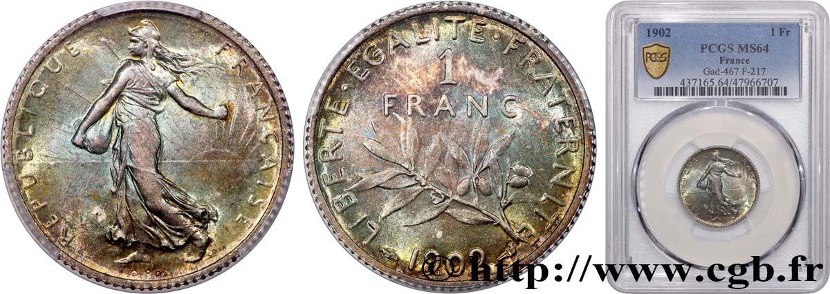 1 franc Semeuse 1902 Paris F.217/7 MS64 PCGS