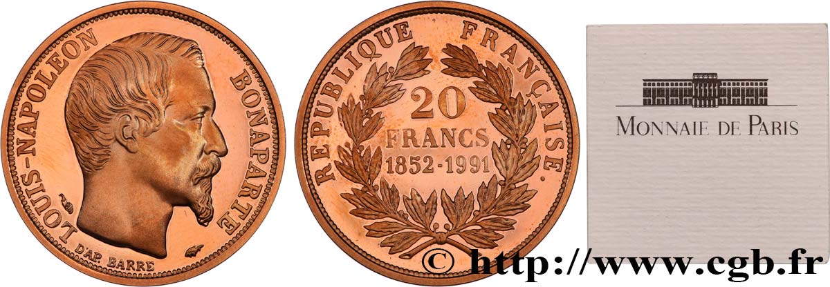 Belle Épreuve Or 20 francs “Napoléon” 1991  F.  FDC 