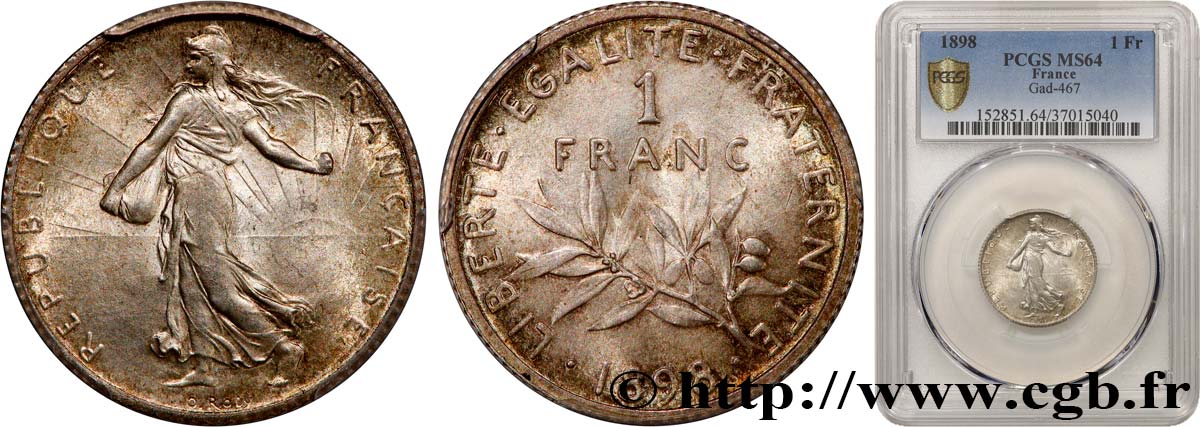 1 franc Semeuse 1898 Paris F.217/1 SPL64 GENI