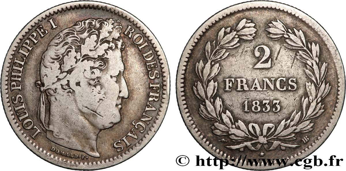 2 francs Louis-Philippe 1833 Strasbourg F.260/19 S 
