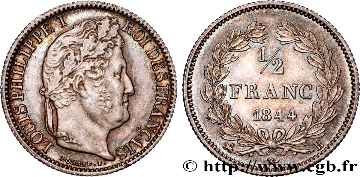 1/2 franc Louis-Philippe 1844 Rouen F.182/104 MS 