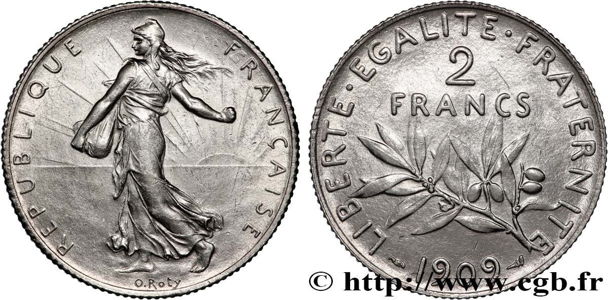 2 francs Semeuse 1909  F.266/11 VZ+ 