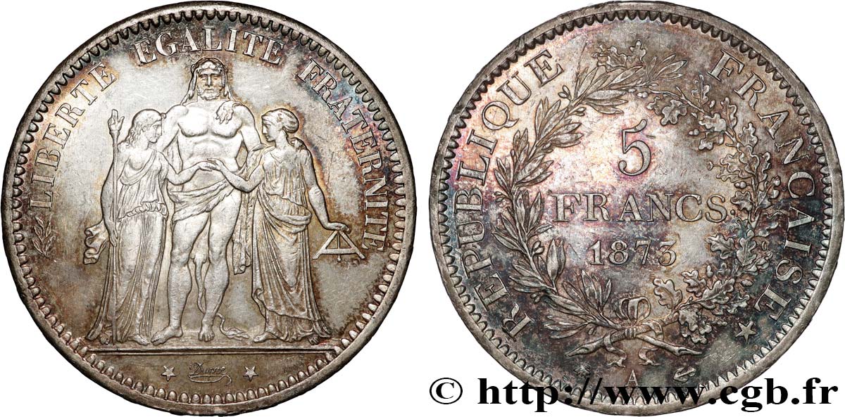 5 francs Hercule 1873 Paris F.334/9 XF 
