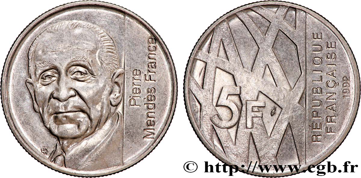 5 francs Mendès-France 1992  F.343/2 fVZ 