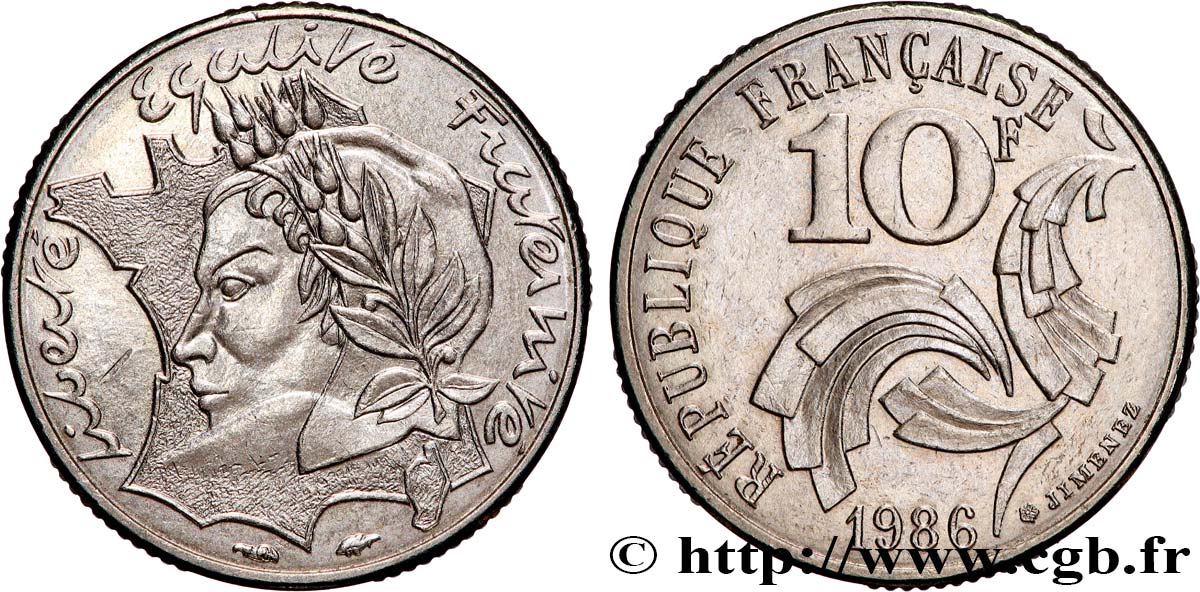 10 francs Jimenez 1986  F.373/2 MS 