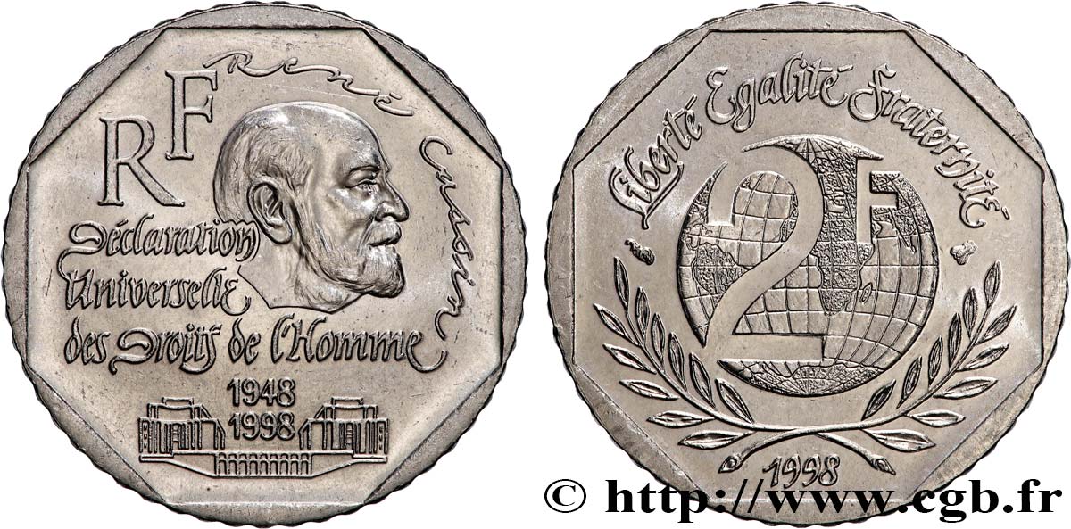 2 francs René Cassin 1998  F.276/2 SPL62 