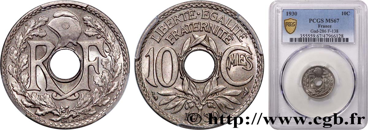 10 centimes Lindauer 1930  F.138/17 MS67 PCGS