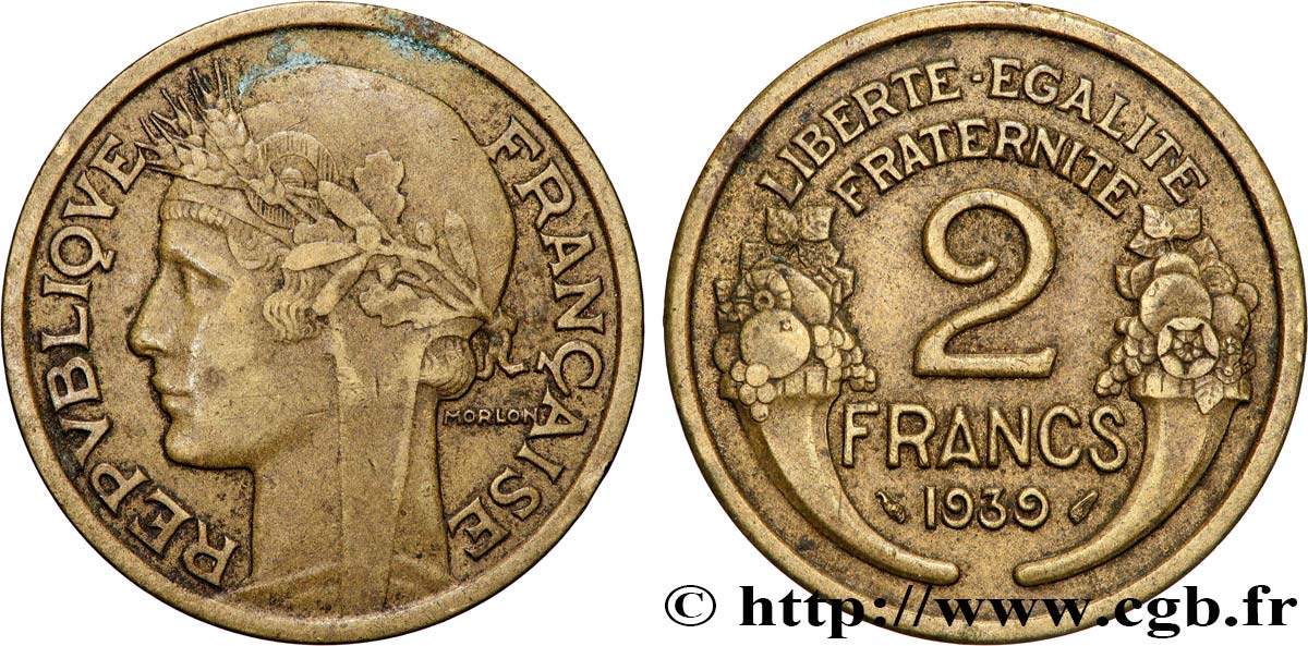 2 francs Morlon 1939  F.268/12 VF 