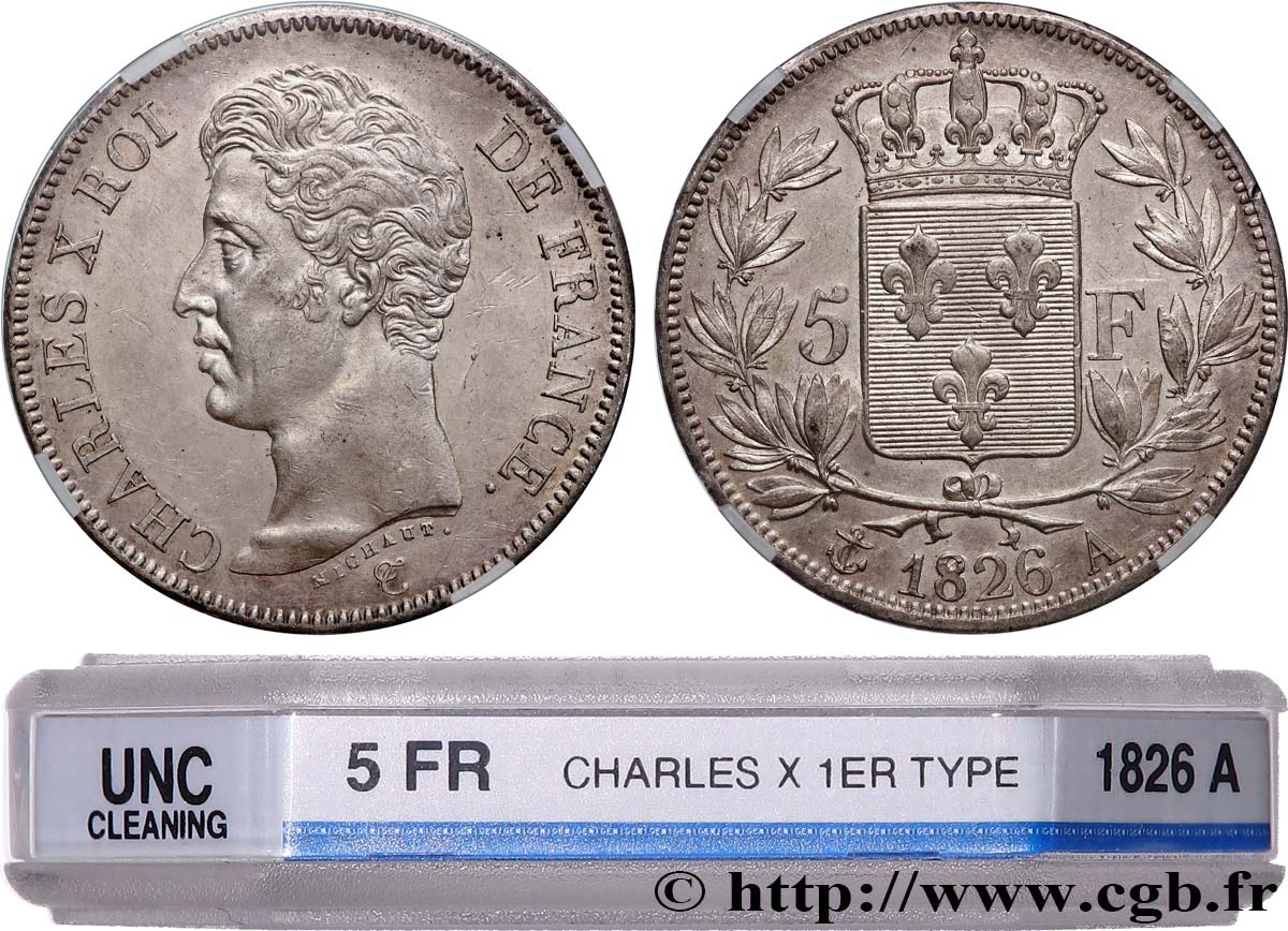 5 francs Charles X, 1er type 1826 Paris F.310/15 AU GENI