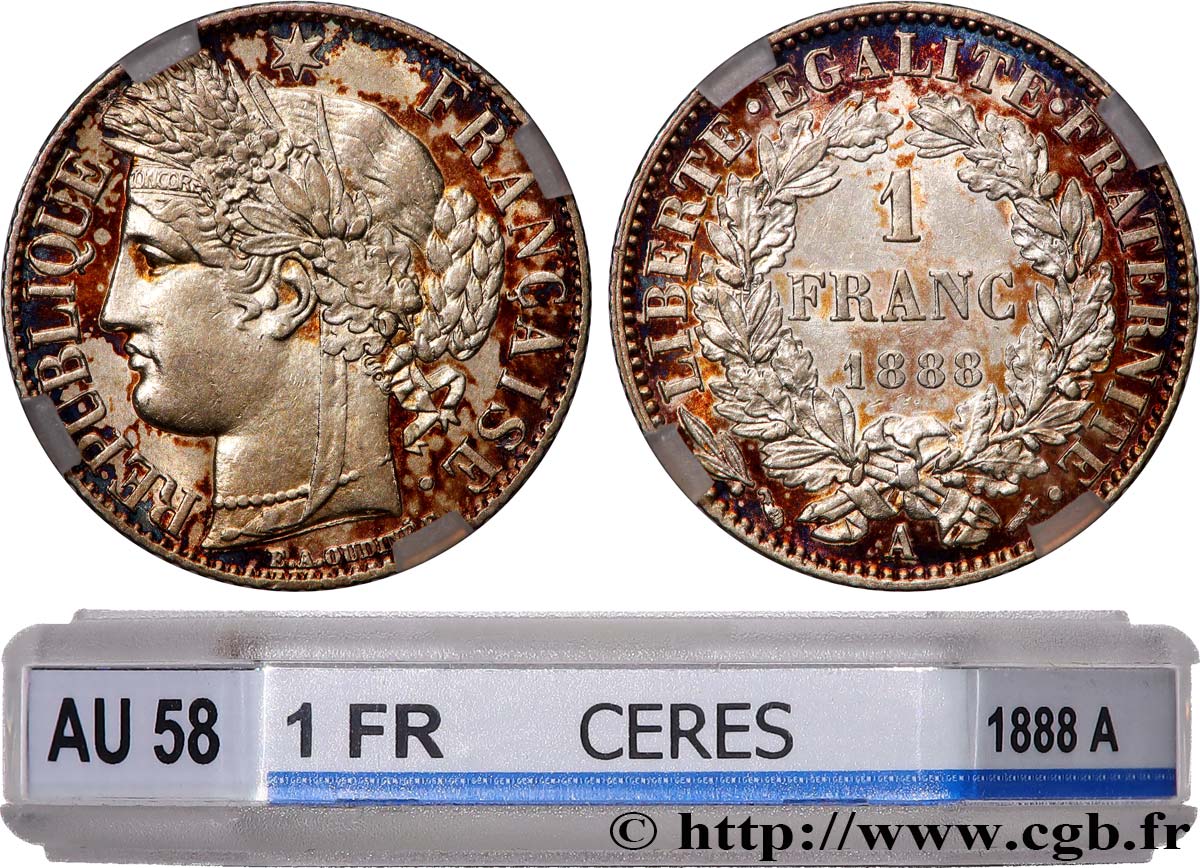 1 franc Cérès, IIIe République 1888 Paris F.216/10 SUP58 GENI