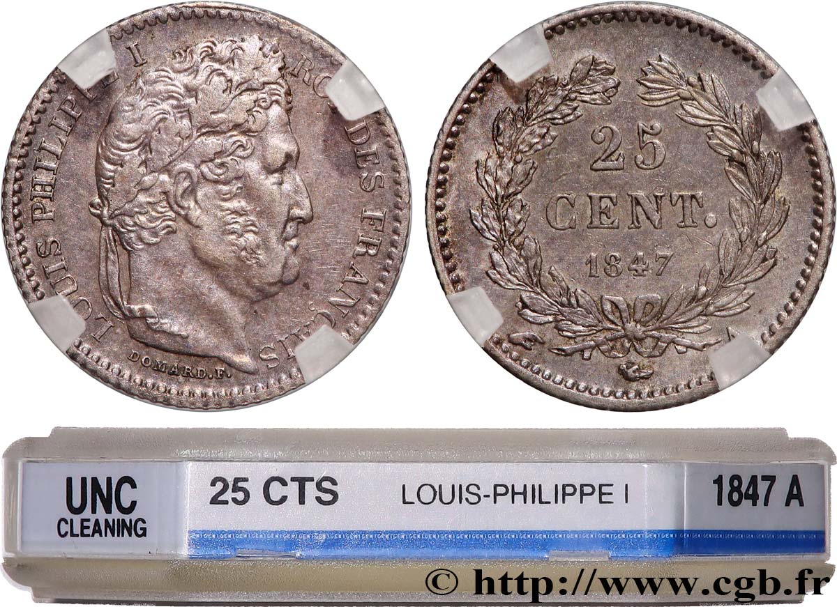 25 centimes Louis-Philippe 1847 Paris F.167/9 SUP+ GENI