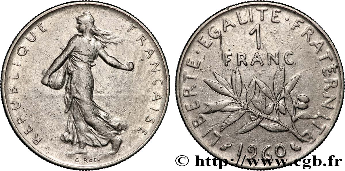 1 franc Semeuse, nickel 1960 Paris F.226/4 BB 