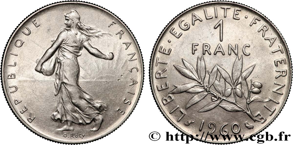 1 franc Semeuse, nickel 1960 Paris F.226/4 SUP+ 