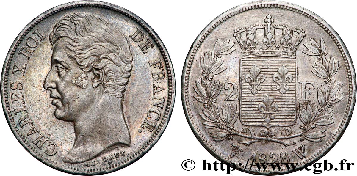 2 francs Charles X 1828 Lille F.258/48 MBC+ 
