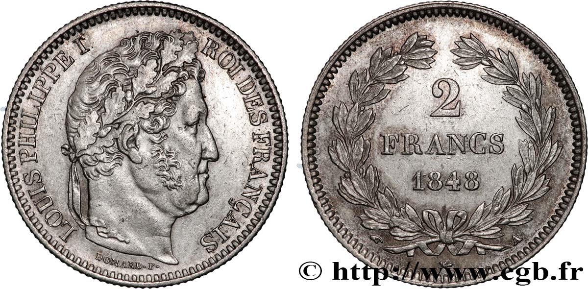 2 francs Louis-Philippe 1848 Paris F.260/115 fVZ 